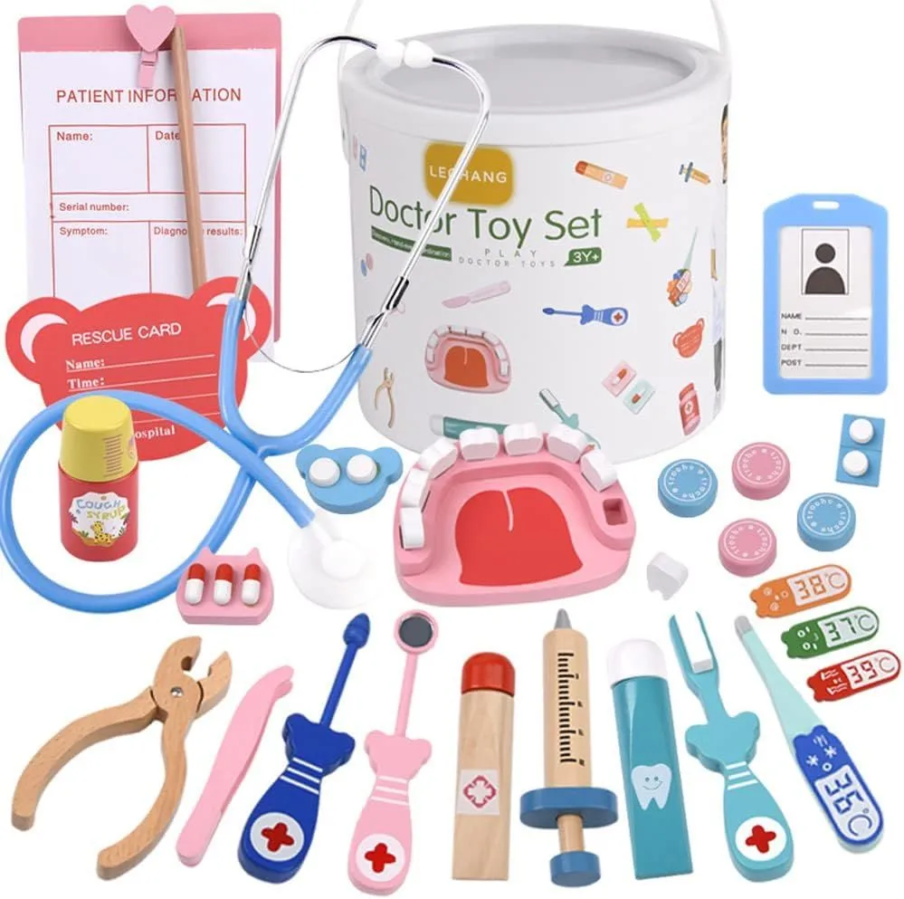 Pretend Doctor Wooden Toy Set