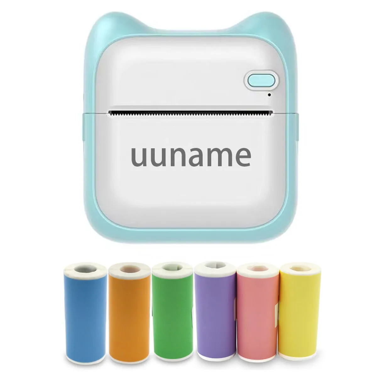 Uuname Portable Mini PhotoThermal Printer & 6 Colorful Sticker Paper-A31S6 - Blue