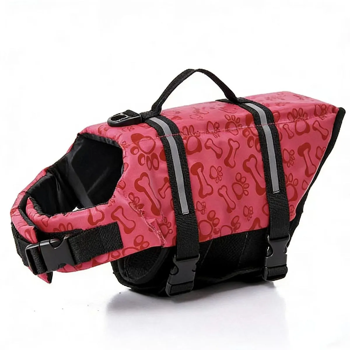 Dog Life Jacket Reflective Safety Vest with D-Ring for Swimming and Boating