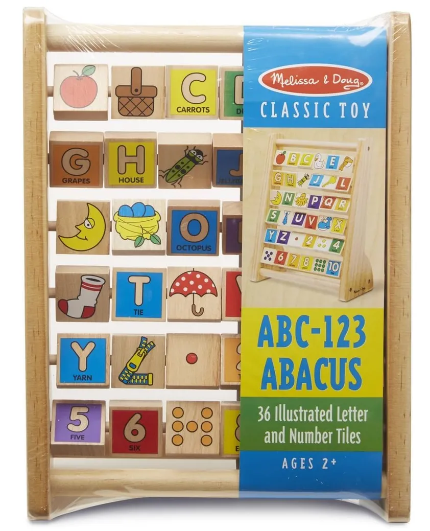 Melissa & Doug ABC-123 Abacus (36 Illustrated Letter & Number Tiles)
