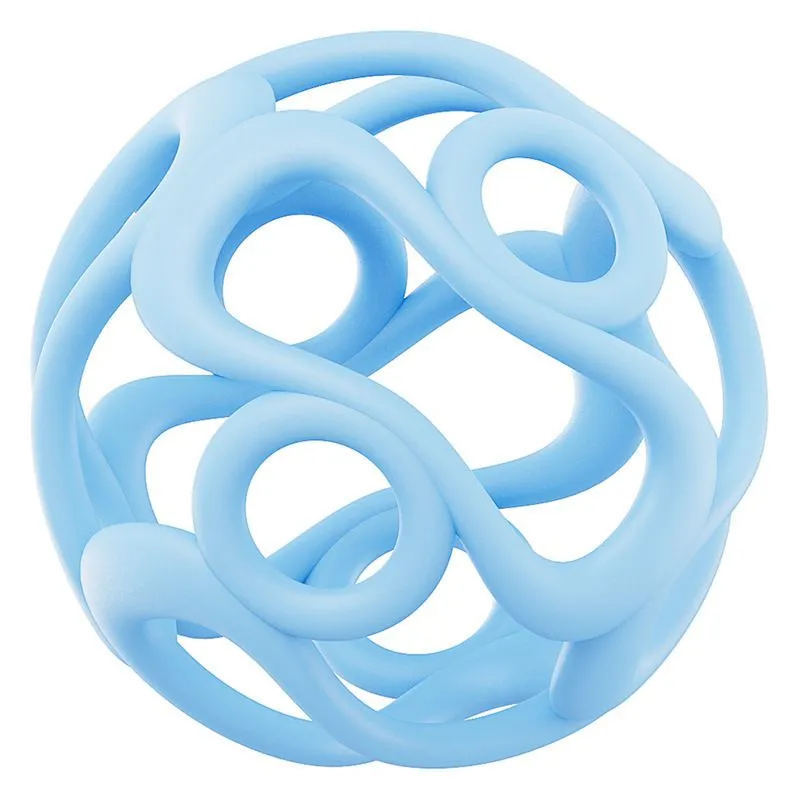 Stuff Box-Food Grade Silicone Ball Teething Toy for Babies 0-3 Years - Blue