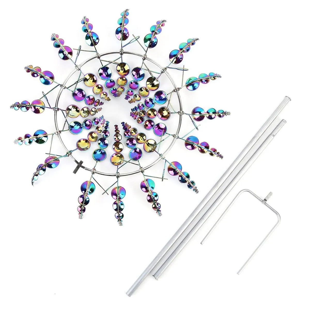 Magical Metal Windmill 3D Wind Spinner Kinetic Spinner Outdoor - Colorful