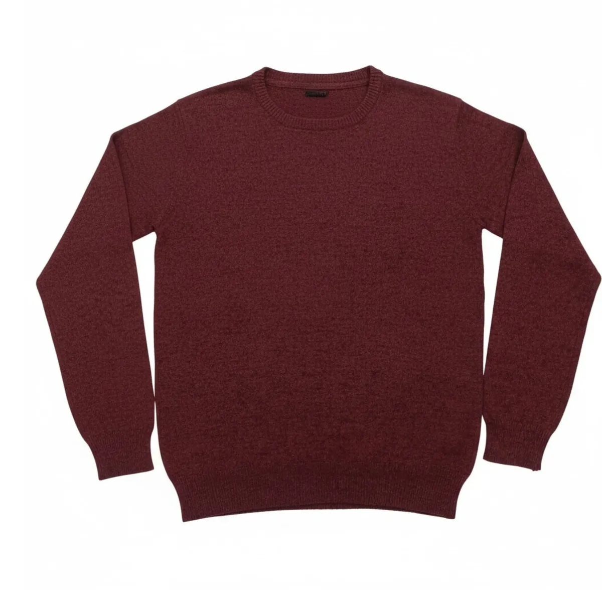 Men's Maroon Round Neck Sweater-Classic Knitwear