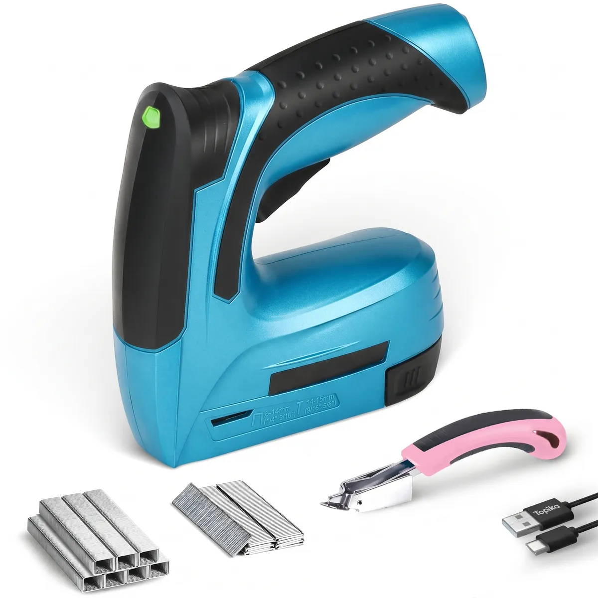 Topika Cordless Electric Stapler Gun With 2 Types Of Staple And Remover