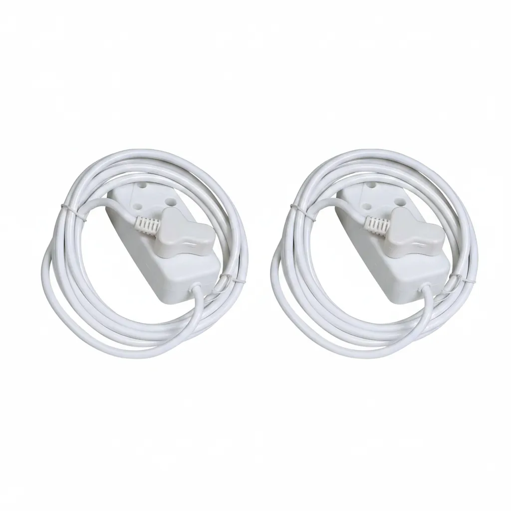 3m Multi Plug Extension Cord with Dual 3-Pin Sockets - 2 Pack