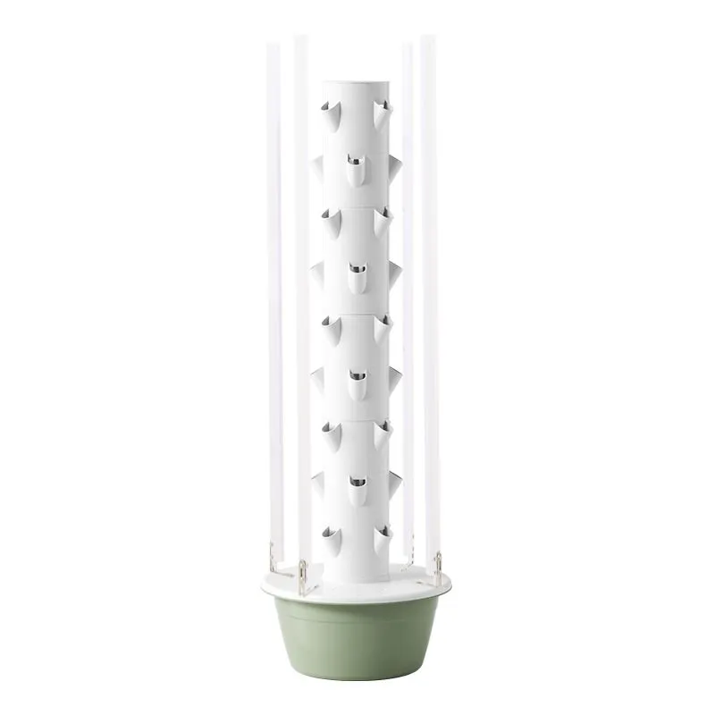 36 Hole Aeroponic Tower System -Indoor Growing Kit with LED Light & Pump