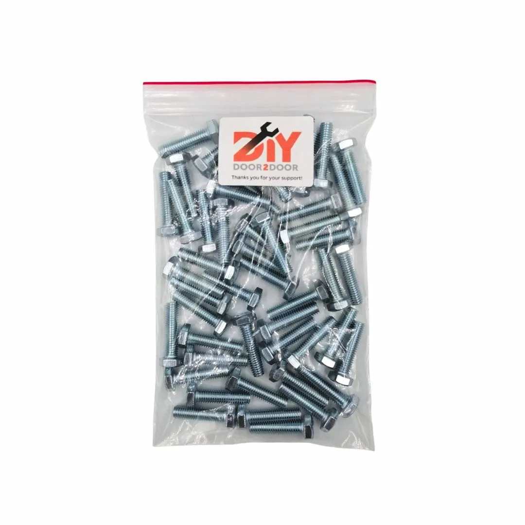 50 Piece M-6x25mm Hex Full Threaded Bolts Pack