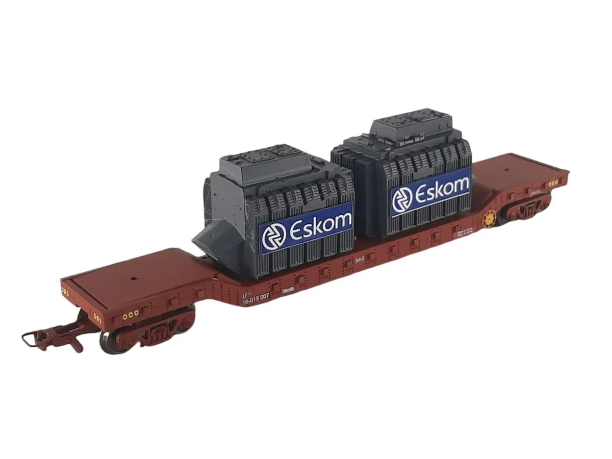 South African Model Train : SAR Flat with Twin Eskom Transformer Load