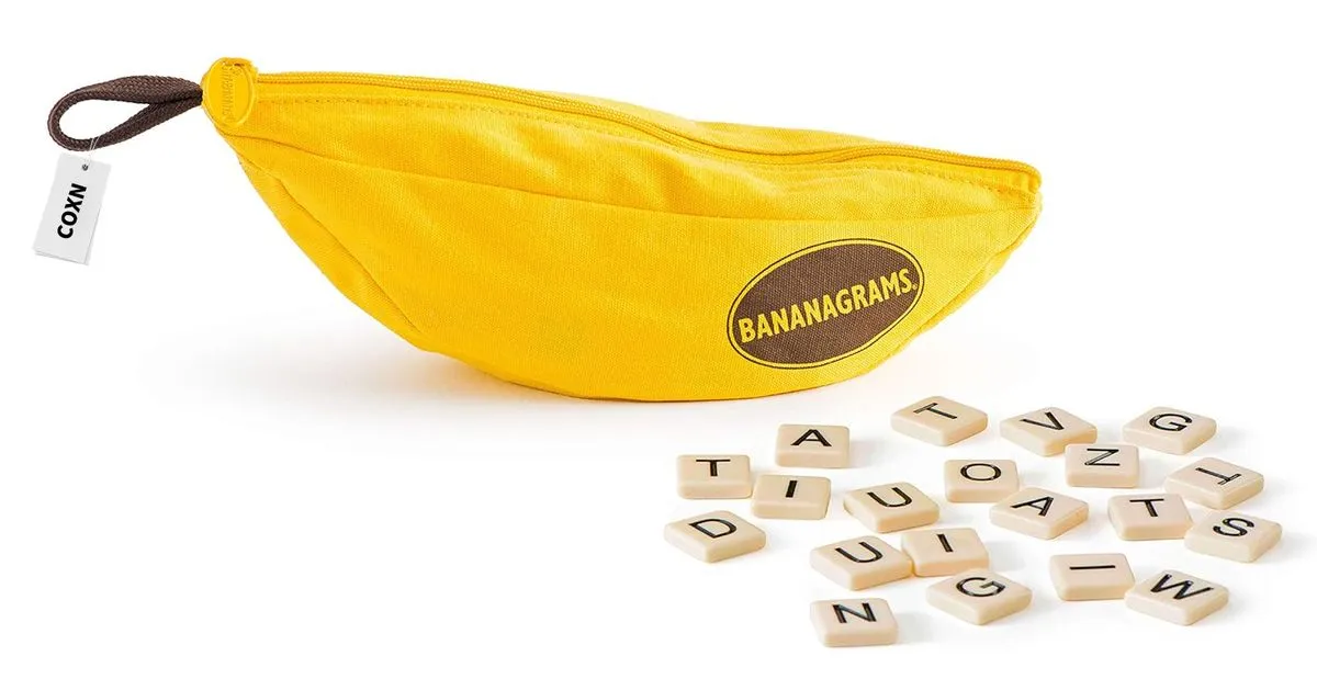 Word-building game,Bananagrams Fast-Paced Word Tile Game for 2-4 Players