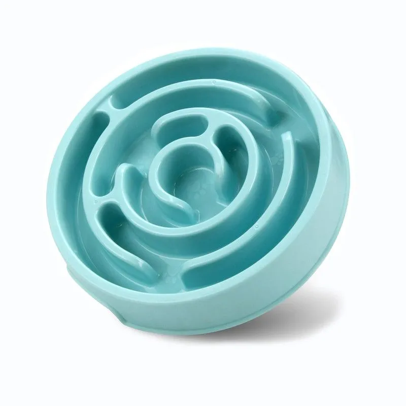 Puzzle Dog Bowl,Slow Feeder Dog Bowls with Anti-Slip Helps Dogs Digest-Blue