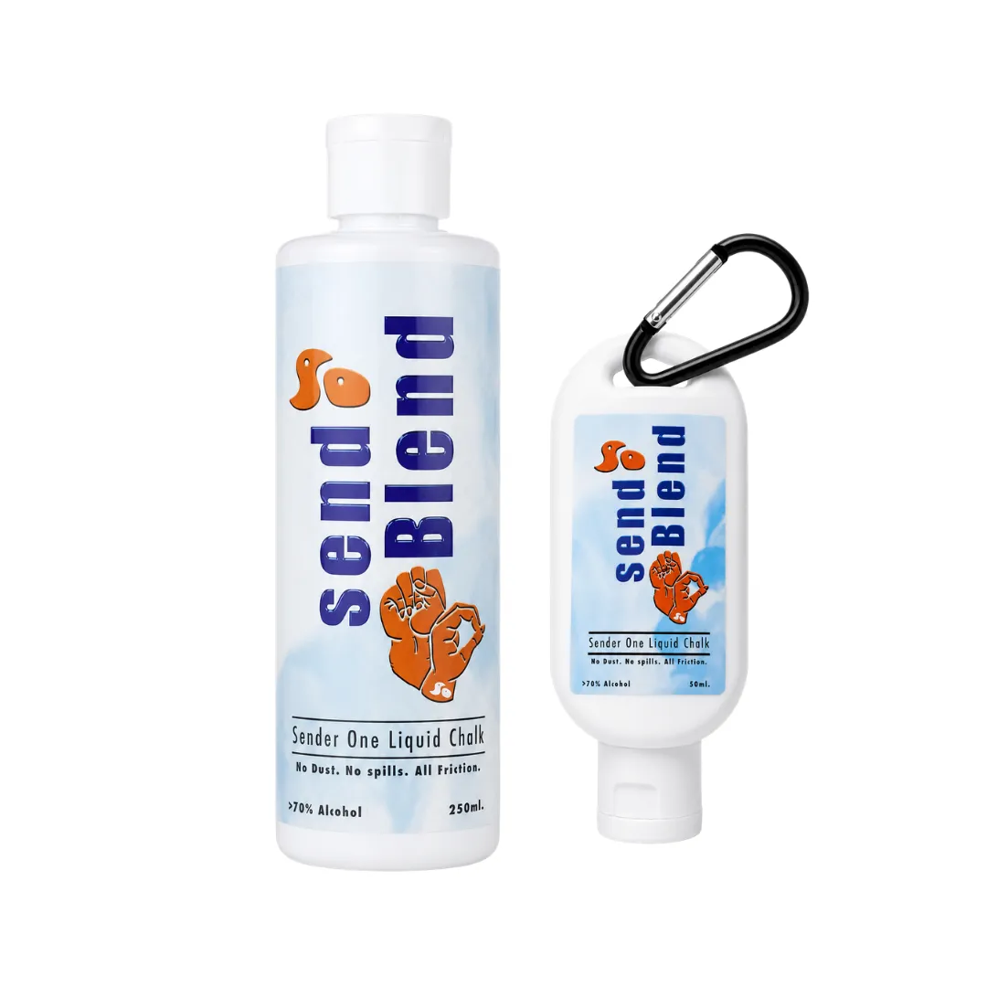 Sender One Liquid Chalk Combo Pack 250ml + 50ml Premium Grip Chalk
