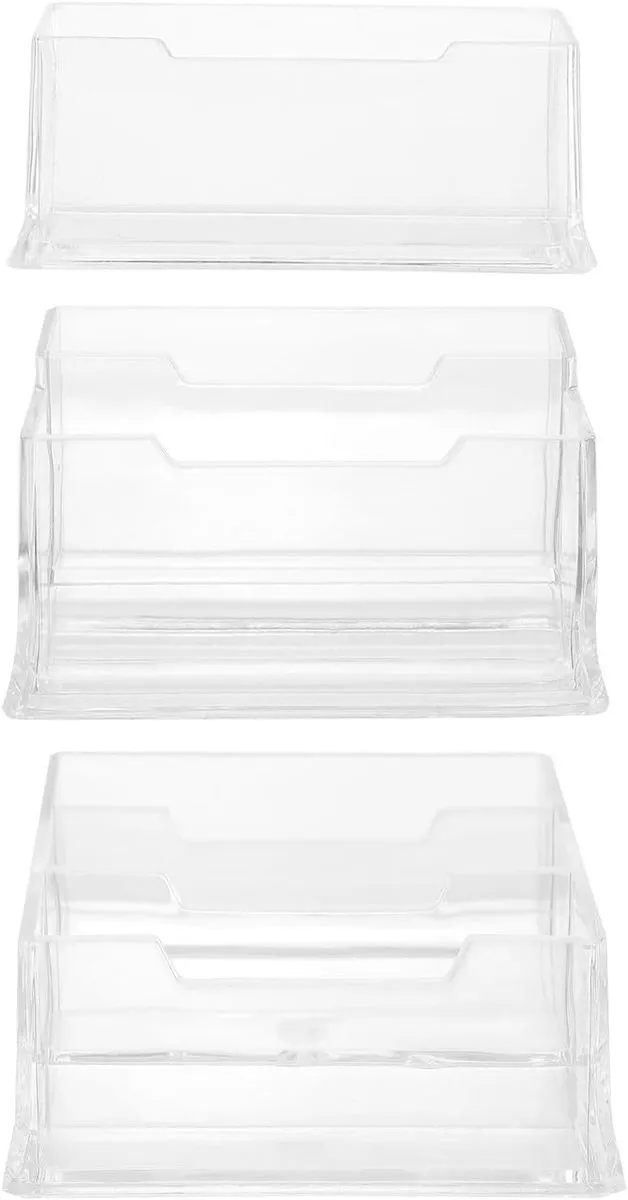 3pcs Acrylic Business Card Storage Box with Single, Double, and Triple
