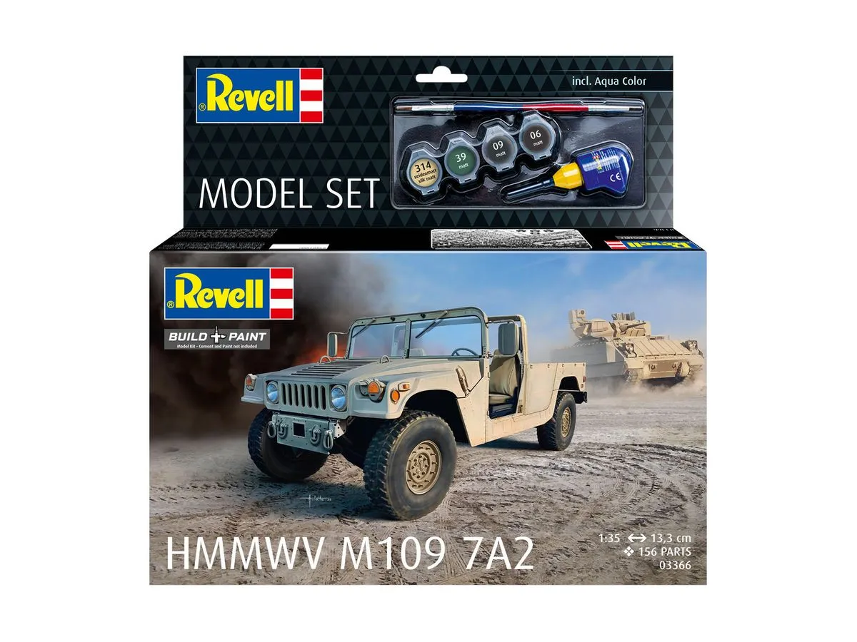 Revell 1/35 HMMWV M1097A2 Plastic Model Kit w/Paints, Glue & Brush