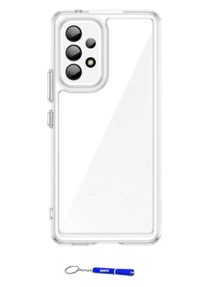 Clear mobile cover with camera protection compatible with Samsung galaxy A23 with HDS torch
