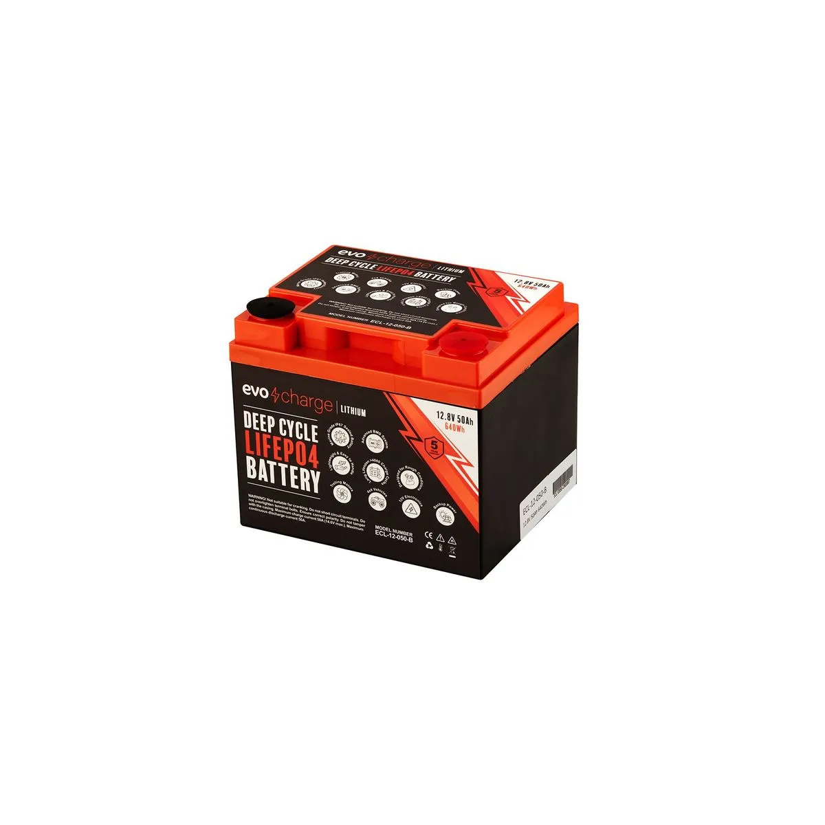 EvoCharge 12V 50Ah LiFePO4 Lithium Battery