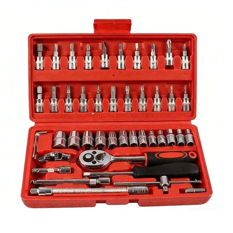 Tools Set 46 Piece 1/4-Inch Socket Set Car Vehicle Repair Set