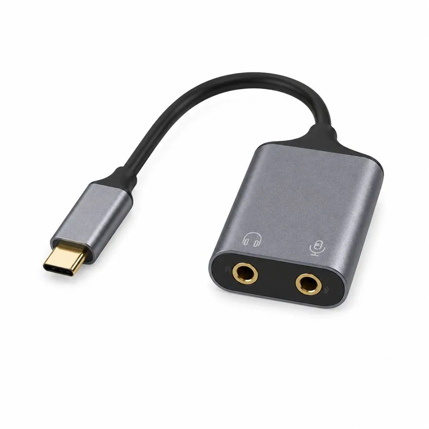 Premium USB-C Audio Splitter for Headphones and External Microphones FP