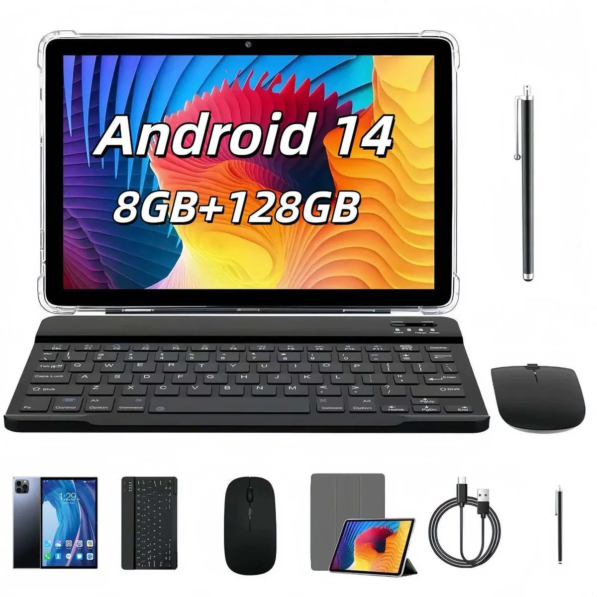 10.1-inch Large Screen 8GB+128GB High Memory All-round Tablet - Black