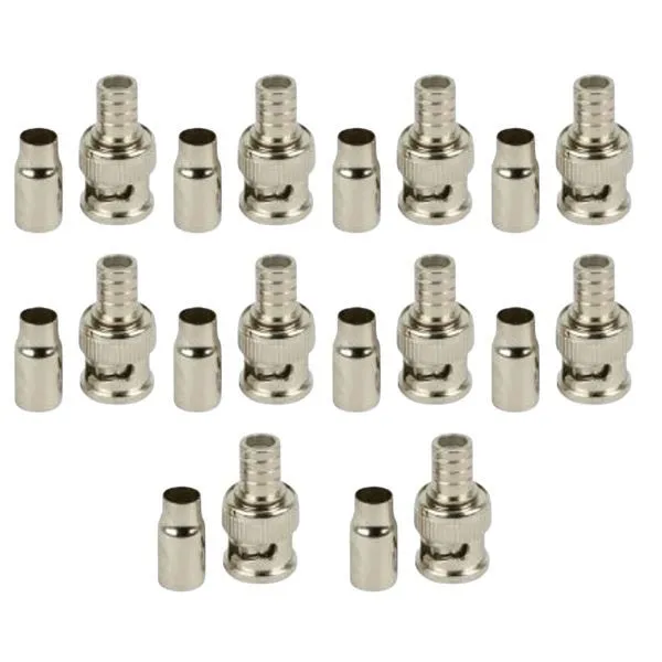 Space TV BNC RG59 Male Crimp Connector  -10 Pack