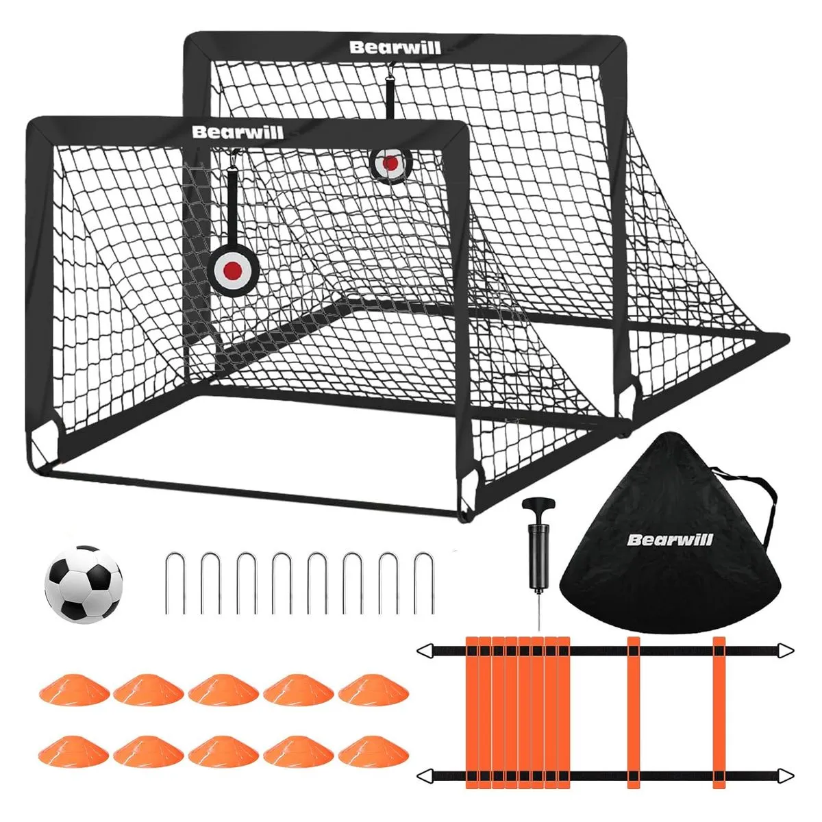 Soccer Goals for Backyard Set of 2, Portable Soccer Goal Pop Up Soccer Net