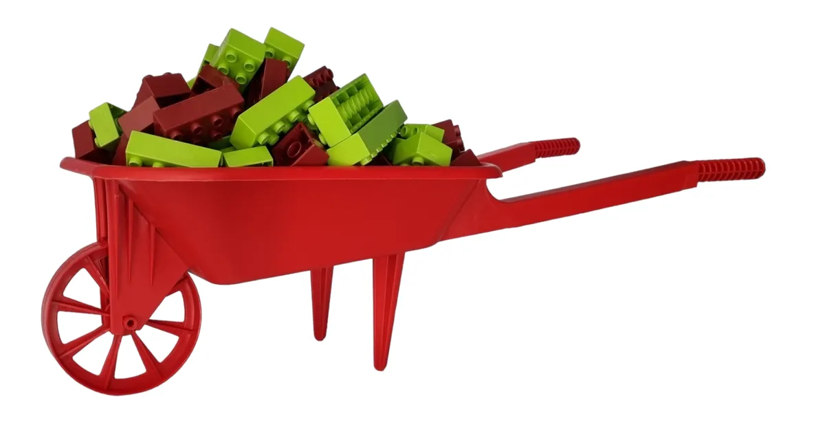 Building Blocks Jumbo & Wheelbarrow Set for Kids - Army Blox