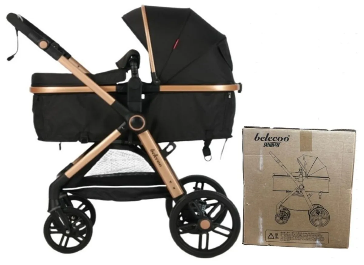 Belecoo Bavaria High Quality Modern Stroller - Black, Gold