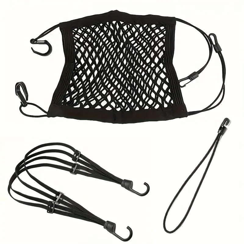 Motorcycle Luggage Net Cargo Bungee Strap Set Helmet Fixed Elastic Rope Kit