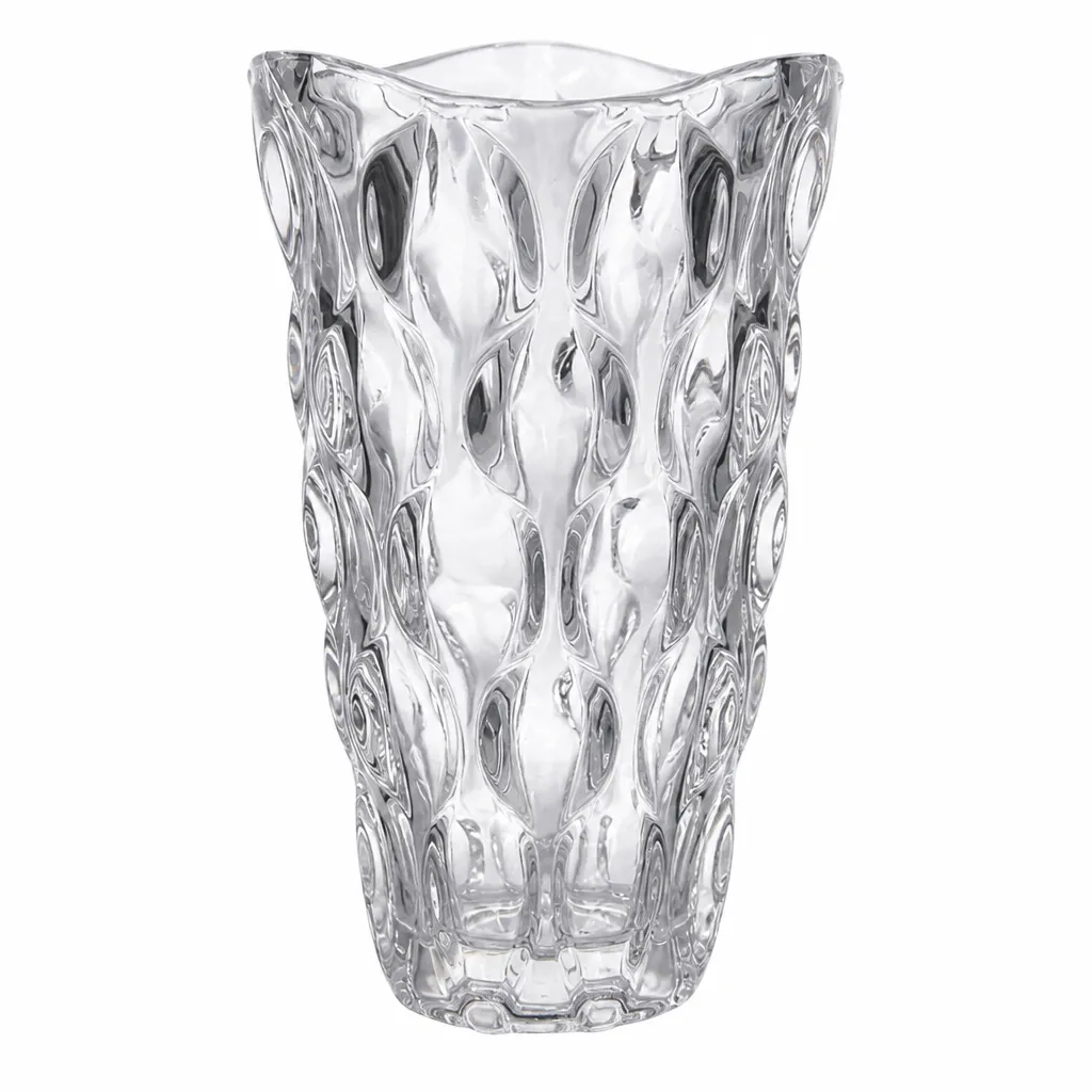 Glass Vase 24CM Clear Decorative Flower Holder for Home Display