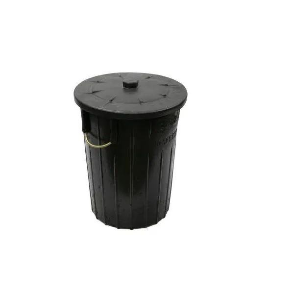 85L Rubber Refuse Bin with Lid (Black)