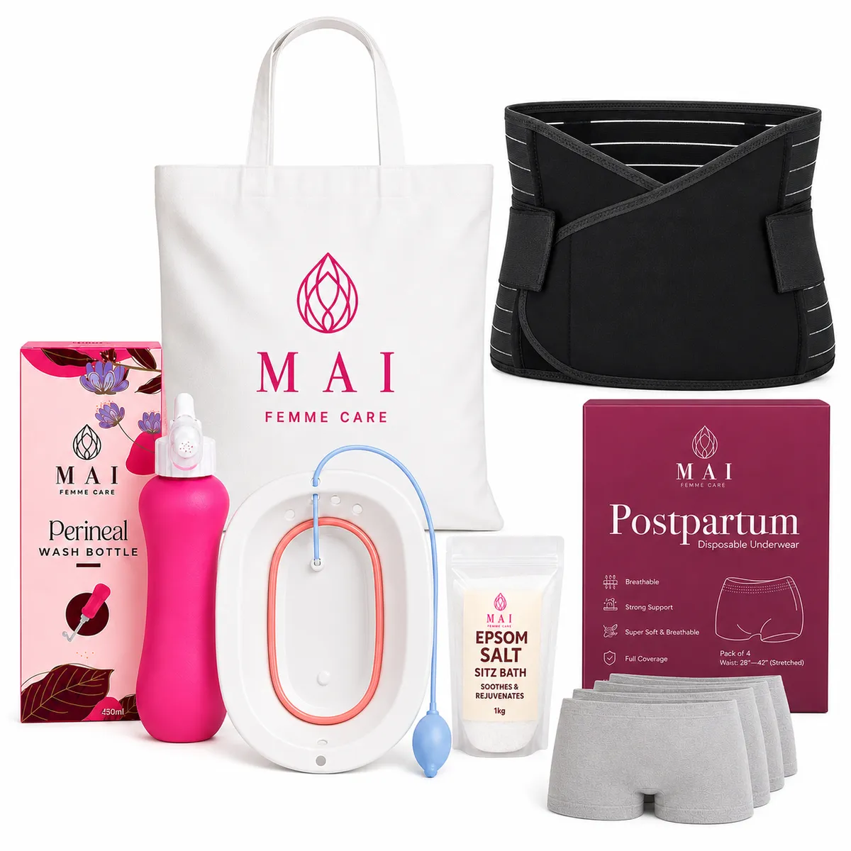 MAI Femme Care Premium Postpartum Recovery Kit, New Mum Hospital Bag