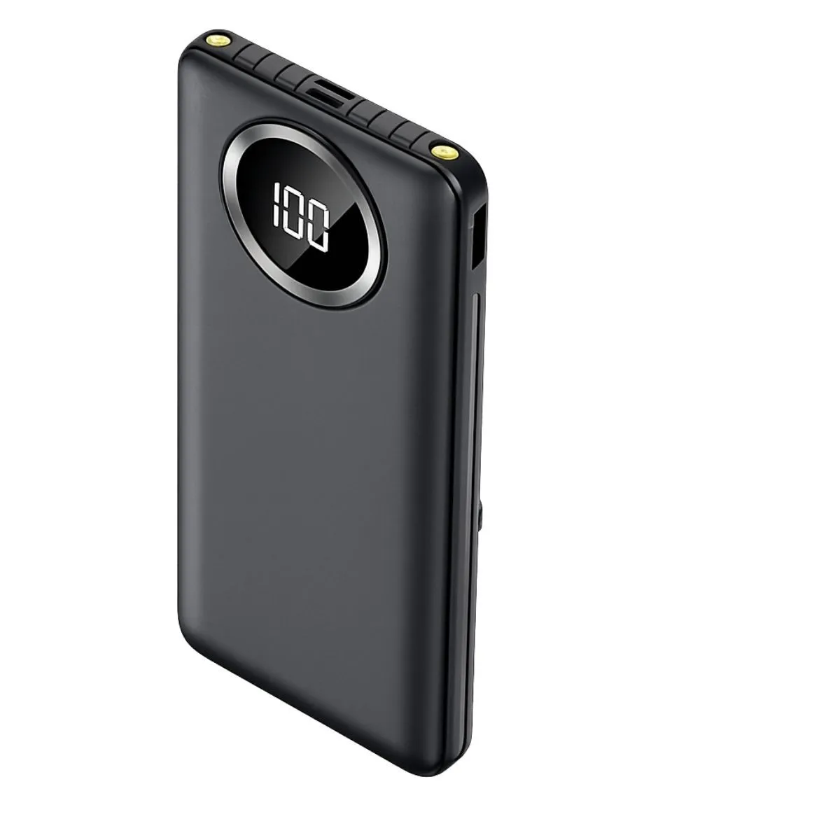 10000mAh Power Bank - Built-In 4 Cables (Lightning, USB-C, Micro USB & USB) - Black