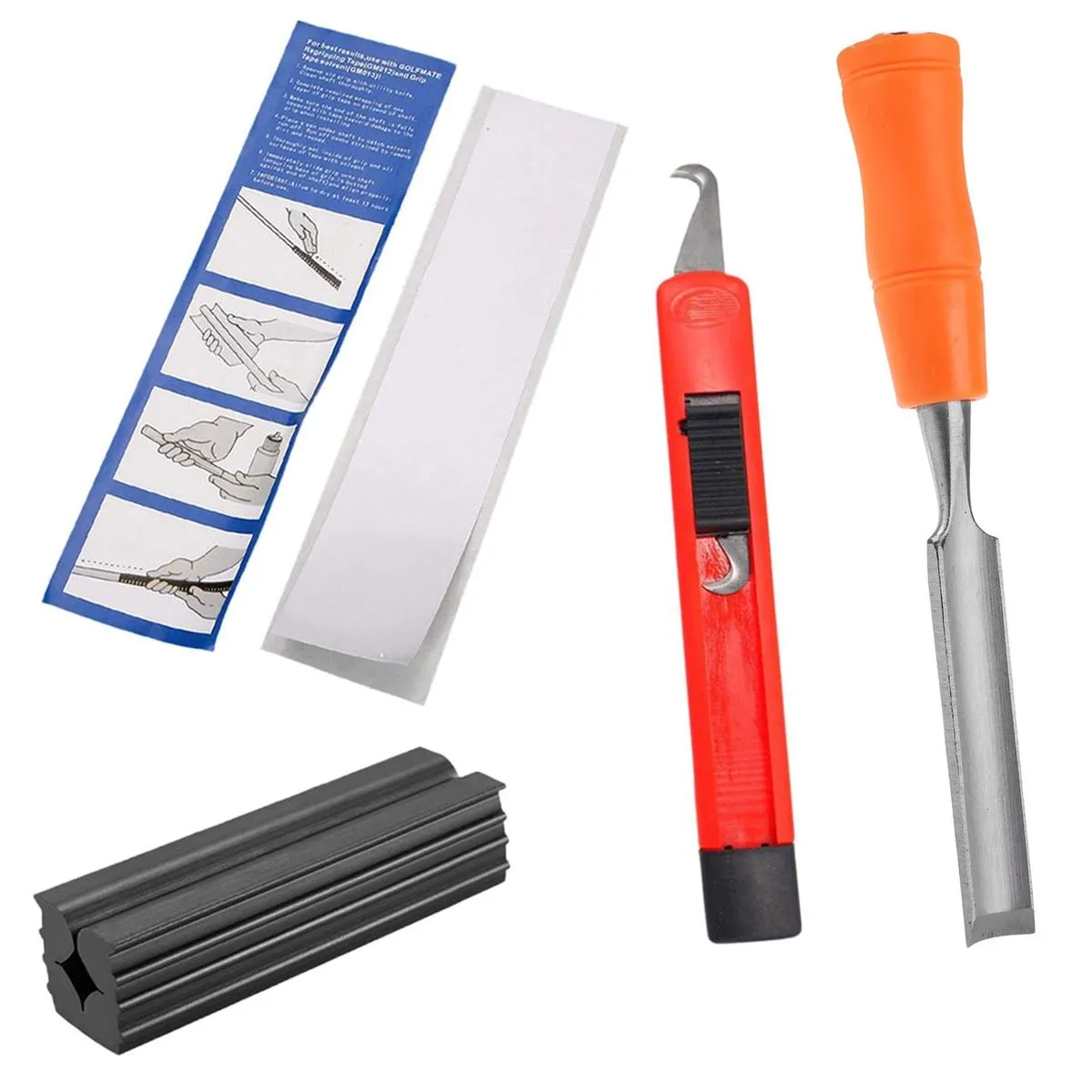 Golf Club Regripping Kit with Hook Blade, Tape Strips