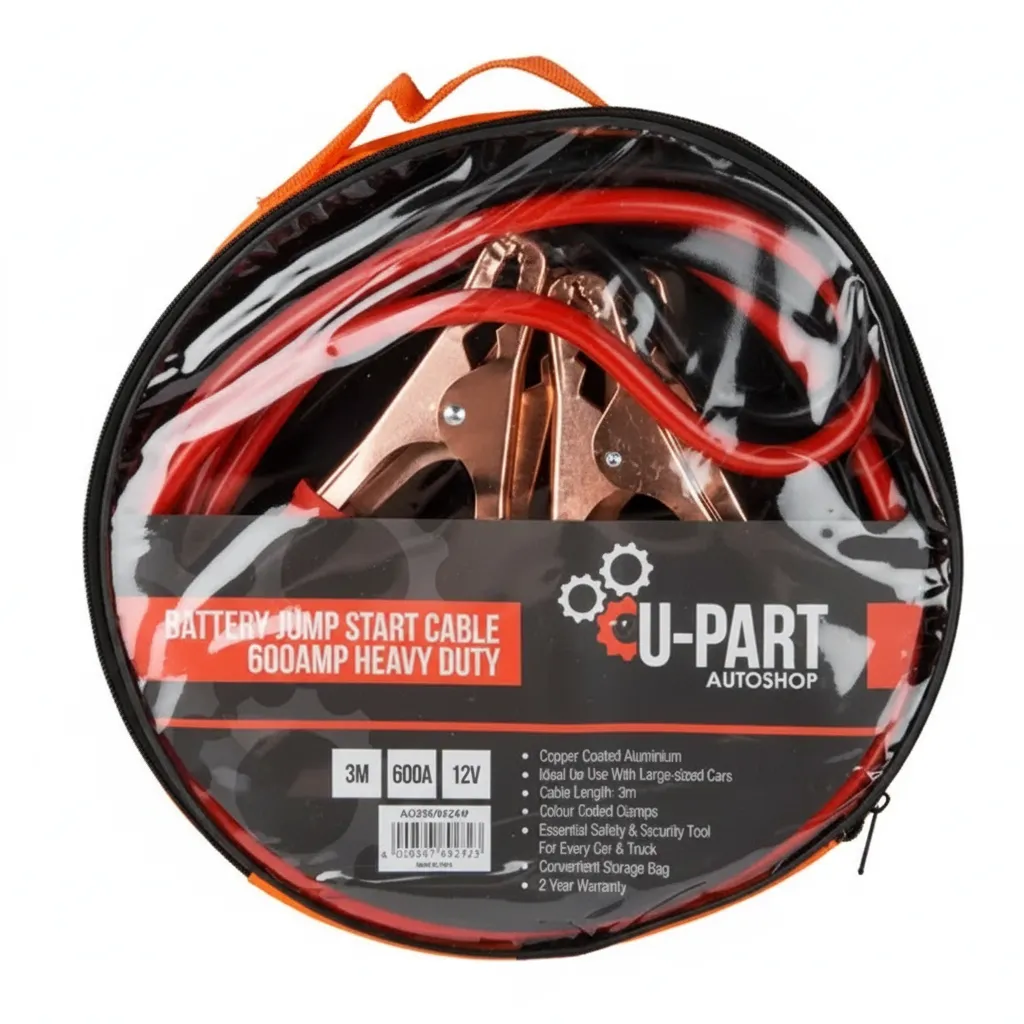 U-Part 200 Amp Light-Duty Jumper Cables for 12V Car Batteries