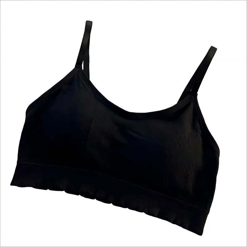 Girls' Push-Up Bra, Wire-Free Seamless Underwear, 3-Pack - One Size Black