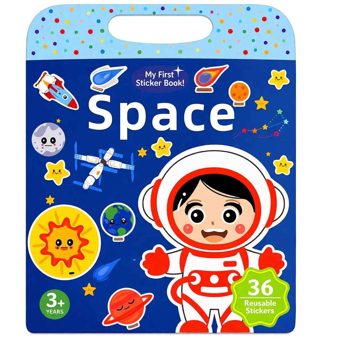 Reusable Space Sticker Book - Multicolour