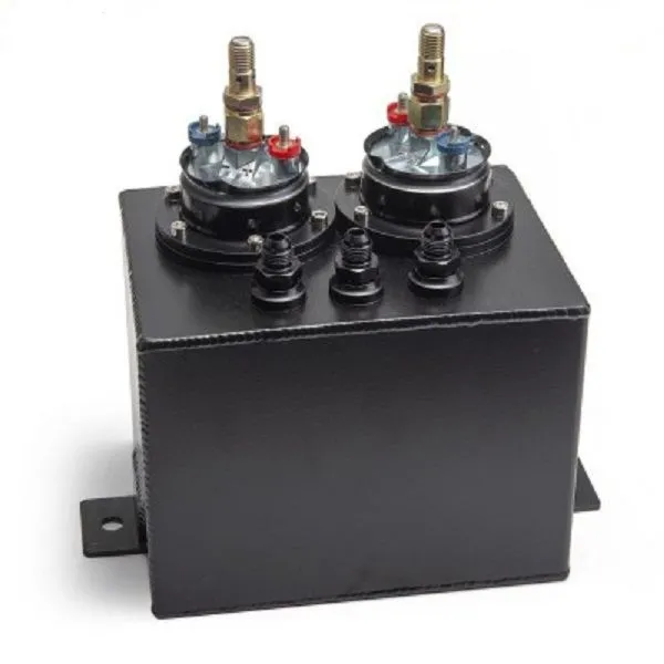 Dual submerged 3L billet fuel surge tank with 2 x 044 high pressure pumps