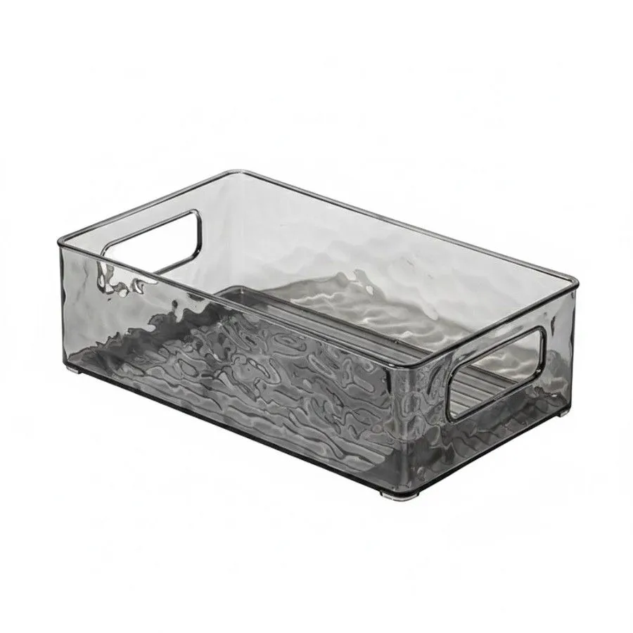 2 Pack - Multipurpose Textured Acrylic Storage Baskets - Transparent