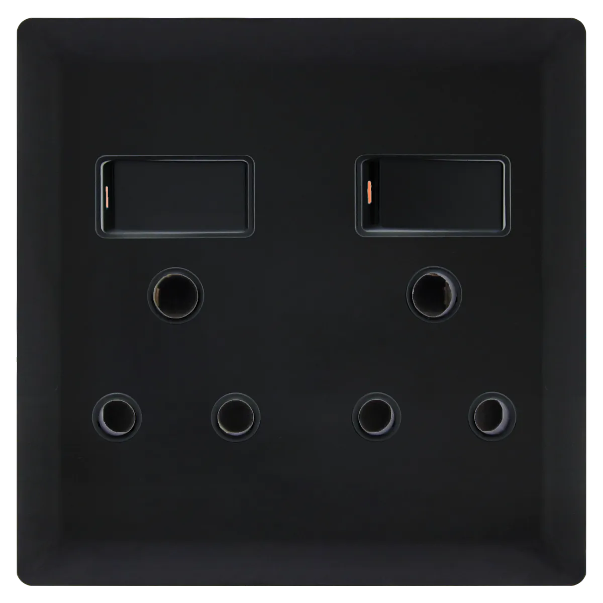 Double Socket 16Amp 4x4 - Black