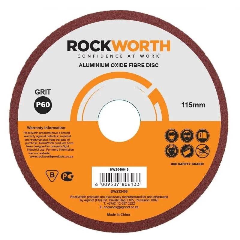 Rockworth - Resin Fibre - Disc - 115mm - P60 - 25 Pack - 2 Pack