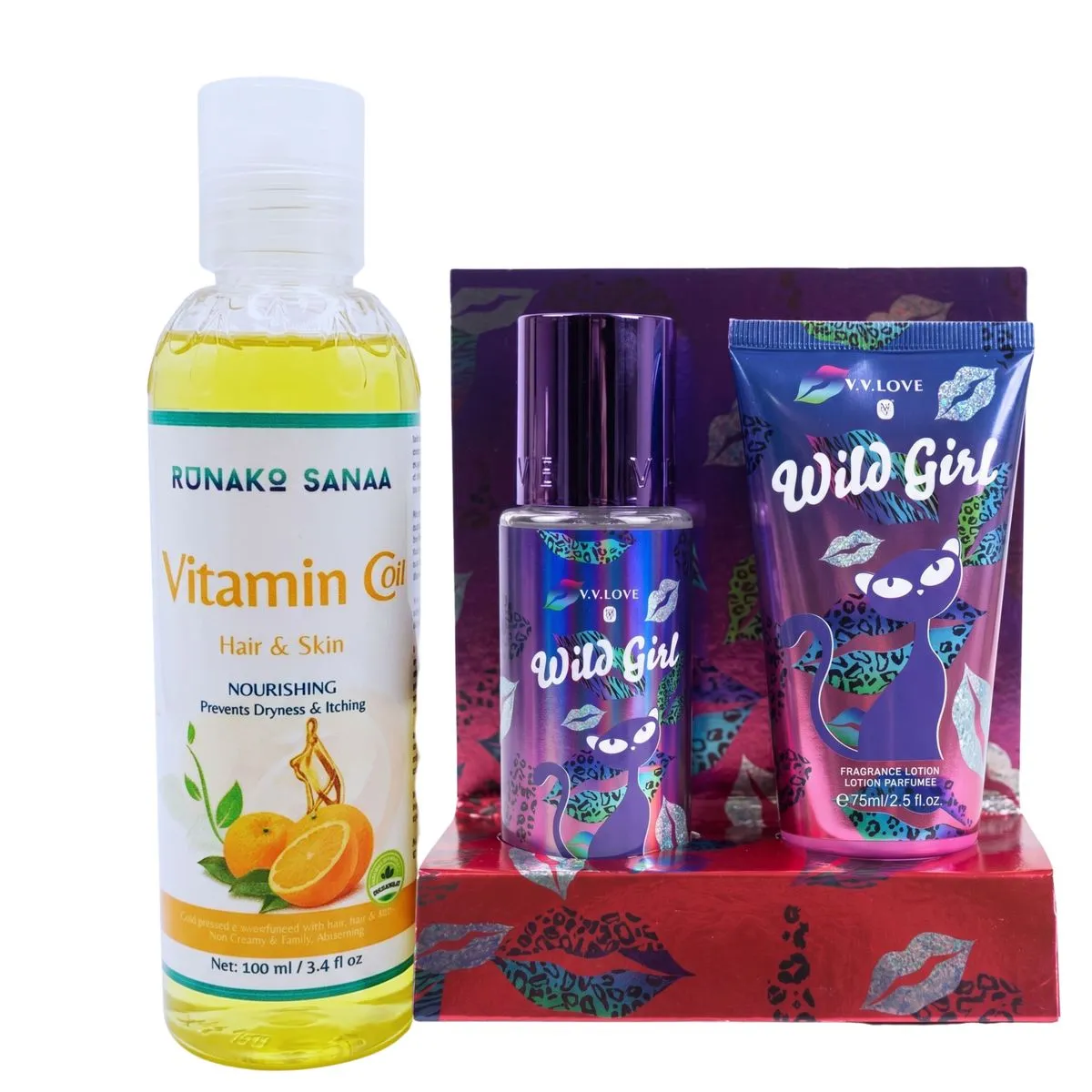 V.V.LOVE Wilo Girl Fragrance Lotion , Pefume Set & Vitamin c Oil