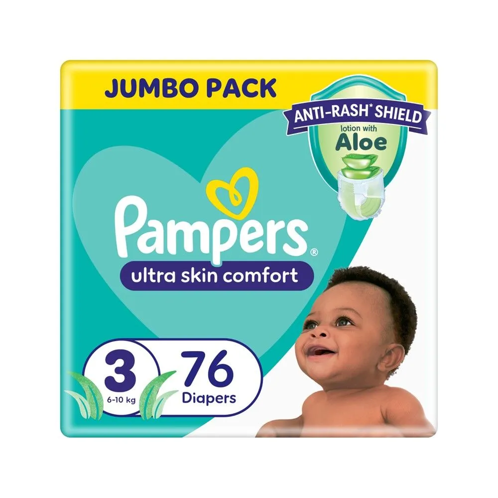 Pampers Anti-Rash Shield Taped Size 3 (6-10 kg) 76 Nappies