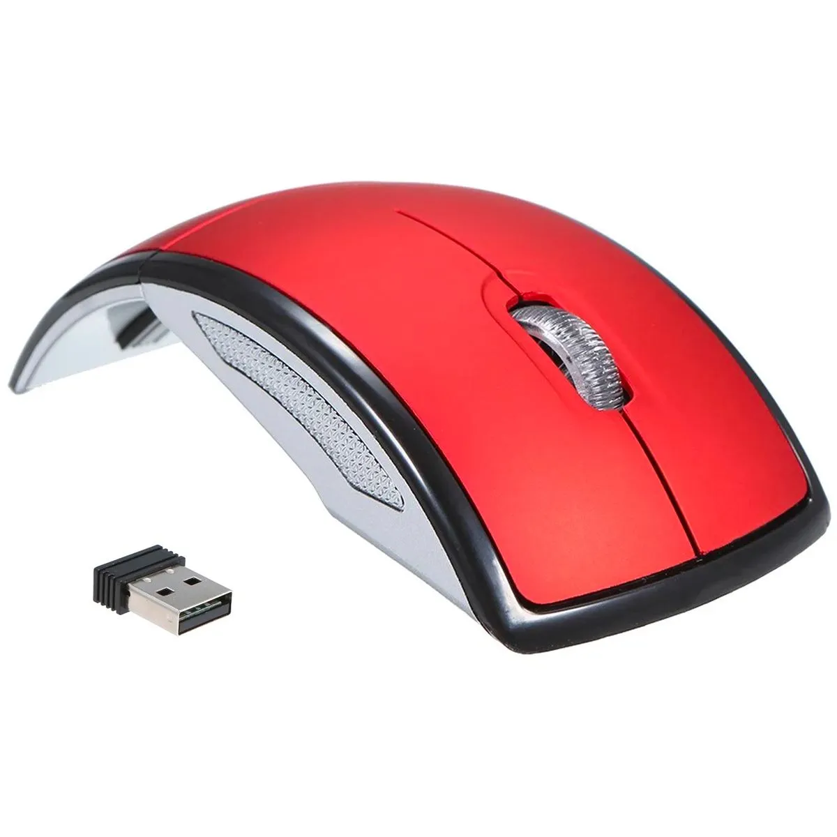 SWEG Foldable Wireless Mouse 2.4G PC Computer Mouse - Hot Red