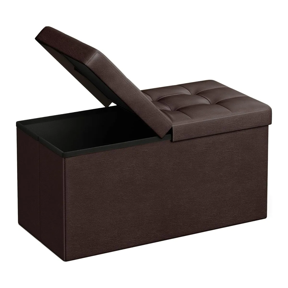 LASA Foldable Storage Ottoman Bench - Padded Seat (80L)