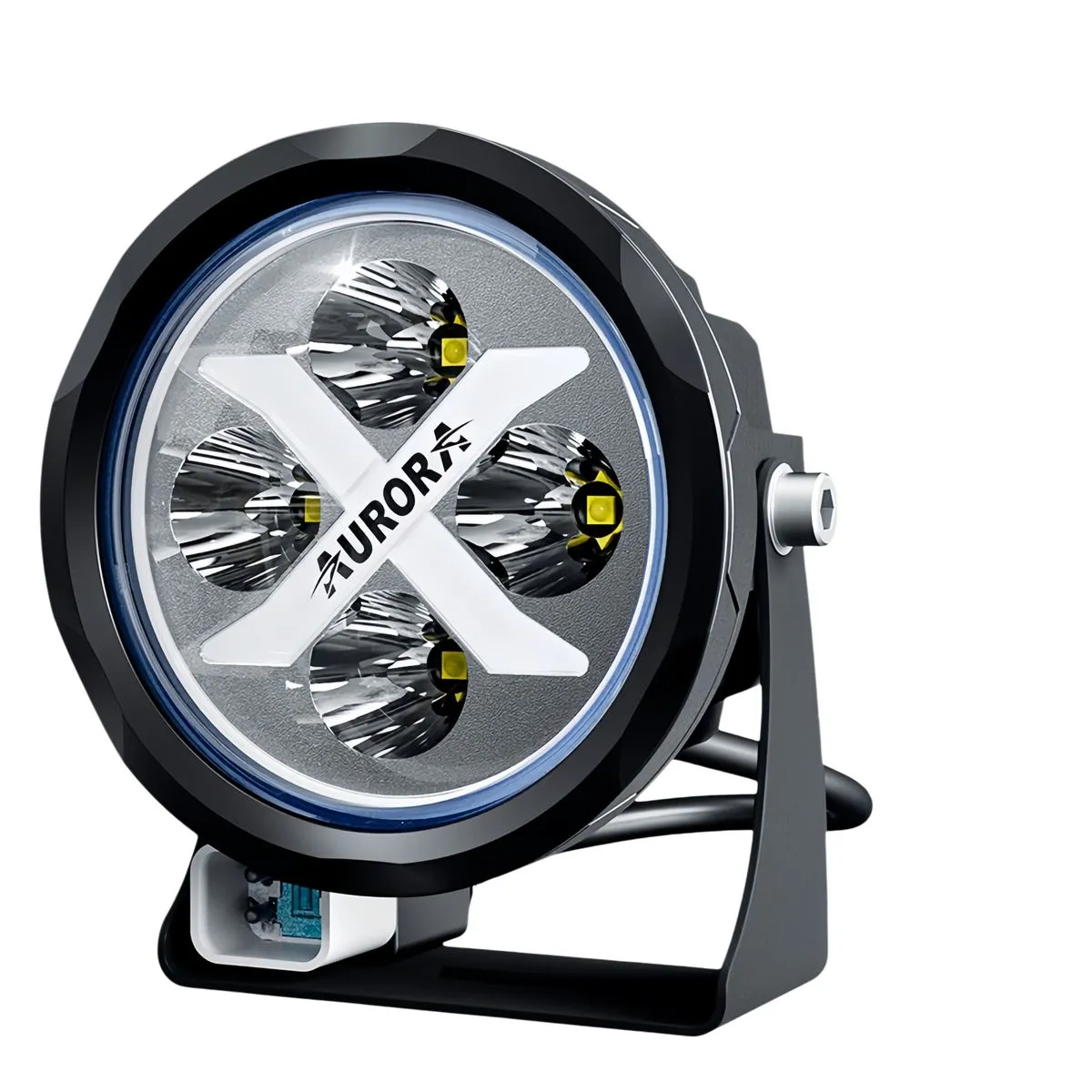 AURORA 4 Inch LED Motorcycle Spot Lights, Osram Chips, 5 Colours DRL, IP68 - Blue