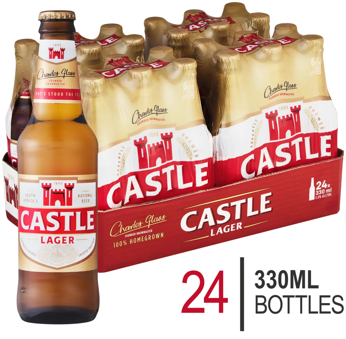 Castle Lager Beer 24 x 330ml Bottles