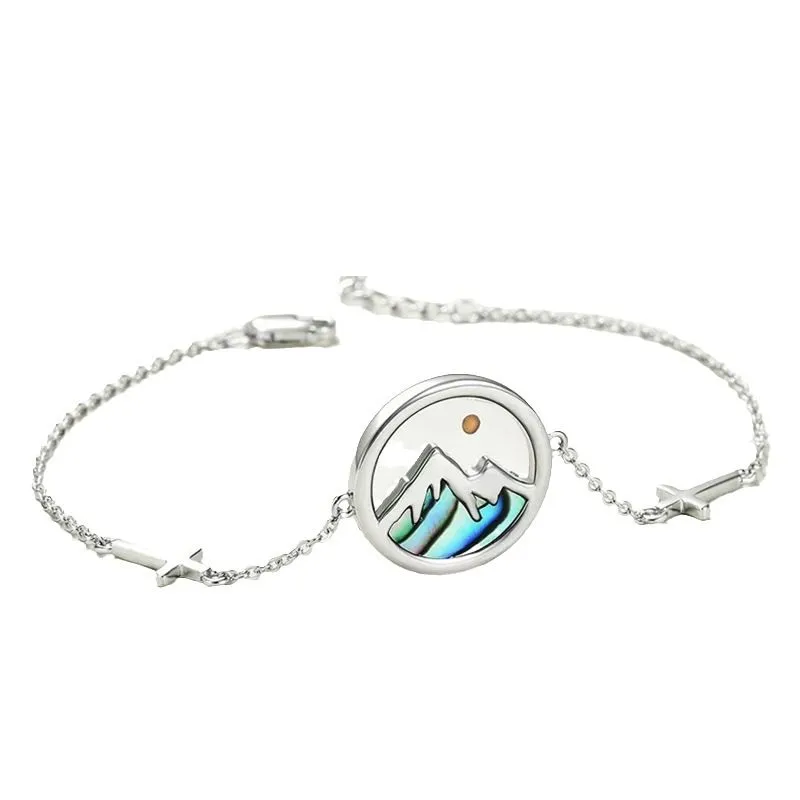 "Mountain & Sea" Sterling Silver Bracelet - A Timeless Token of Connection