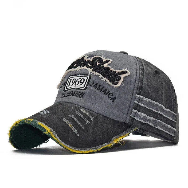Sport Camping Baseball Caps Retro Embroidery 1969 Vintage Cap - Black