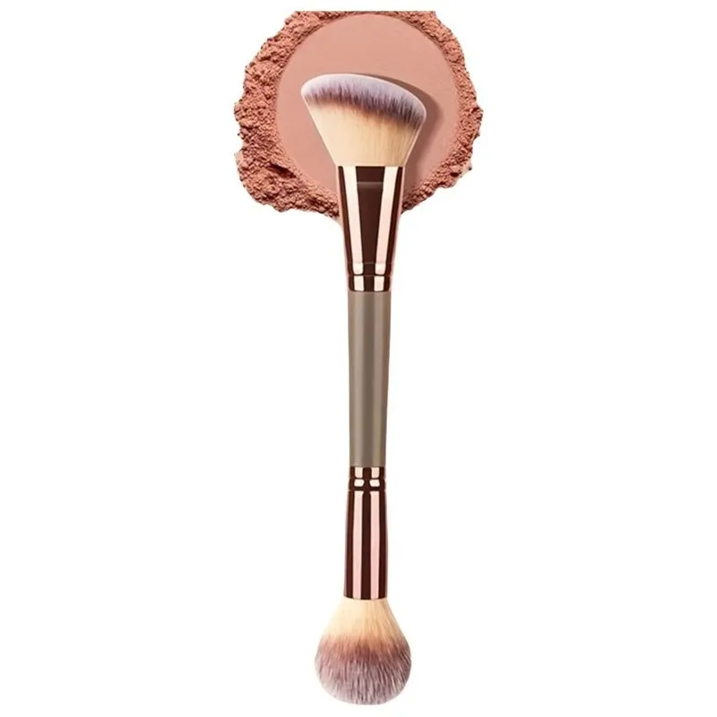 1 Piece Double ended Makeup Brush Set: Flame shaped Blush Brush, Super Fine