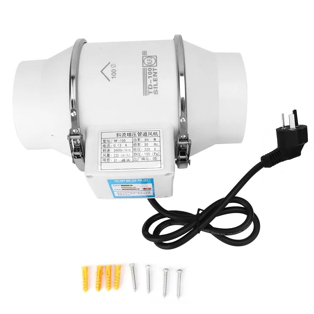95mm Industrial Oblique Flow Exhaust Fan Au Plug 220V Model hf-100