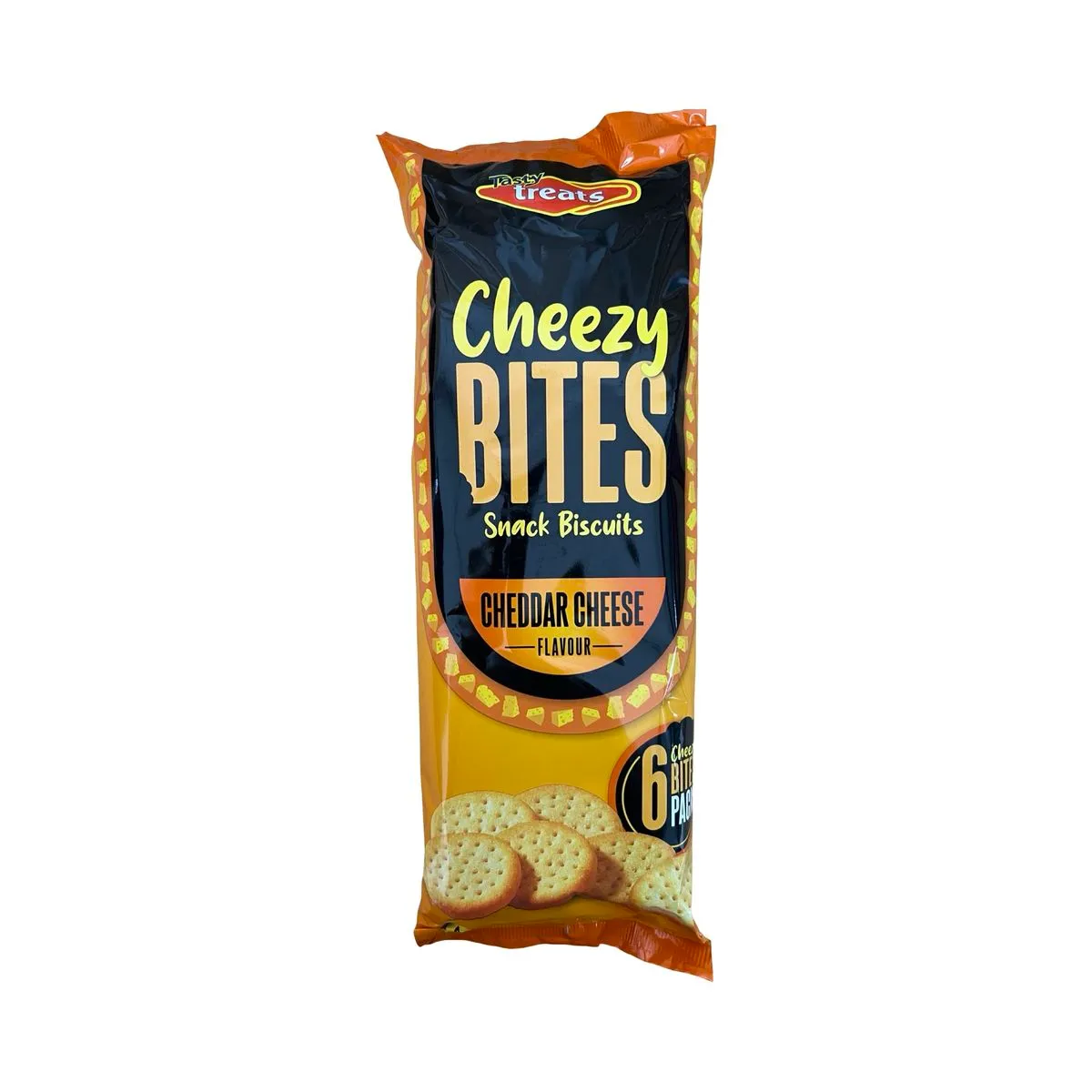 Tasty Treats Cheezy Bites Cheddar Cheese Snack Biscuits - 6 x 30g Packs